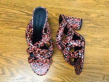 Rebecca Minkoff Amandine strappy heeled floral multicolored mule shoes NWOB sz 8