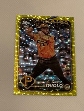 JARED TRIOLO 2024 TOPPS SERIES 1 YELLOW CRACKLE SSP #'D 13/50 PIRATES #281