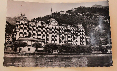 Hotel Eden  Postcard RPPC  Montreux Canton of Vaud Switzerland,  Real Photo