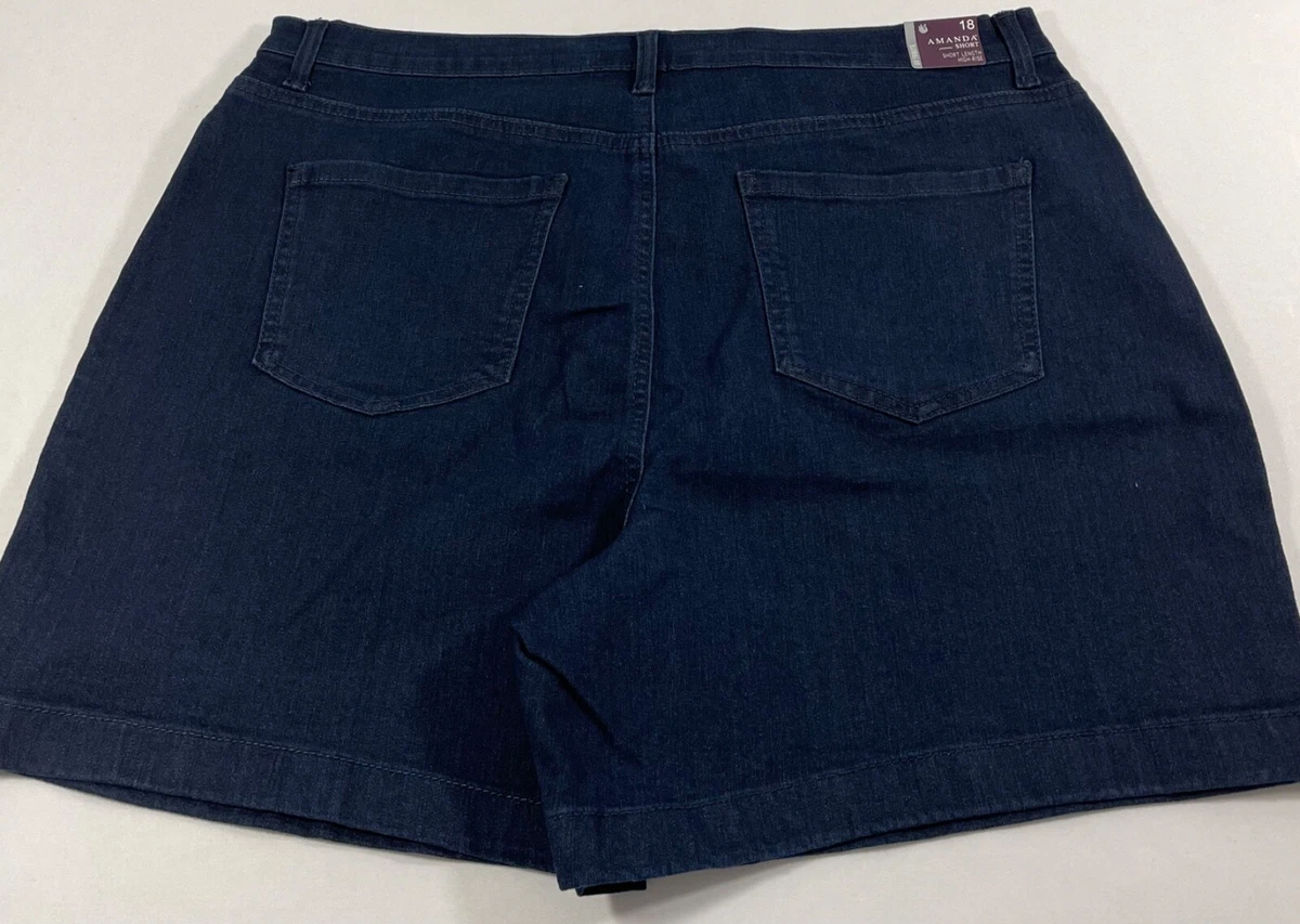 GLORIA VANDERBILT AMANDA HIGH RISE SLIMMING EFFECT SHORTS SIZE 18
