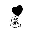 Monkey Heart Balloon - Vinyl Decal Sticker for Wall, Car, iPhone, iPad, Laptop