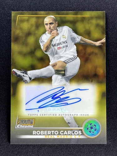 2022-23 Topps Stadium Club Chrome UEFA Roberto Carlos #CA-RC Gold Auto /50