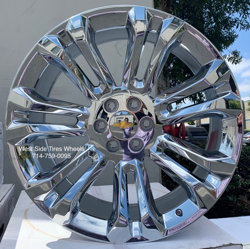 24” CK159 G10 FR55 CHROME WHEELS TIRES Silverado Tahoe Suburban Sierra Yukon - Picture 4 of 9