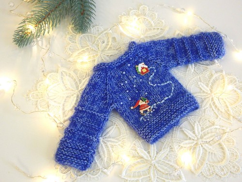 Outfit dolls 14.5 Ruby Red Fashion Friends embroidered angora sweater Christmas - Picture 4 of 10