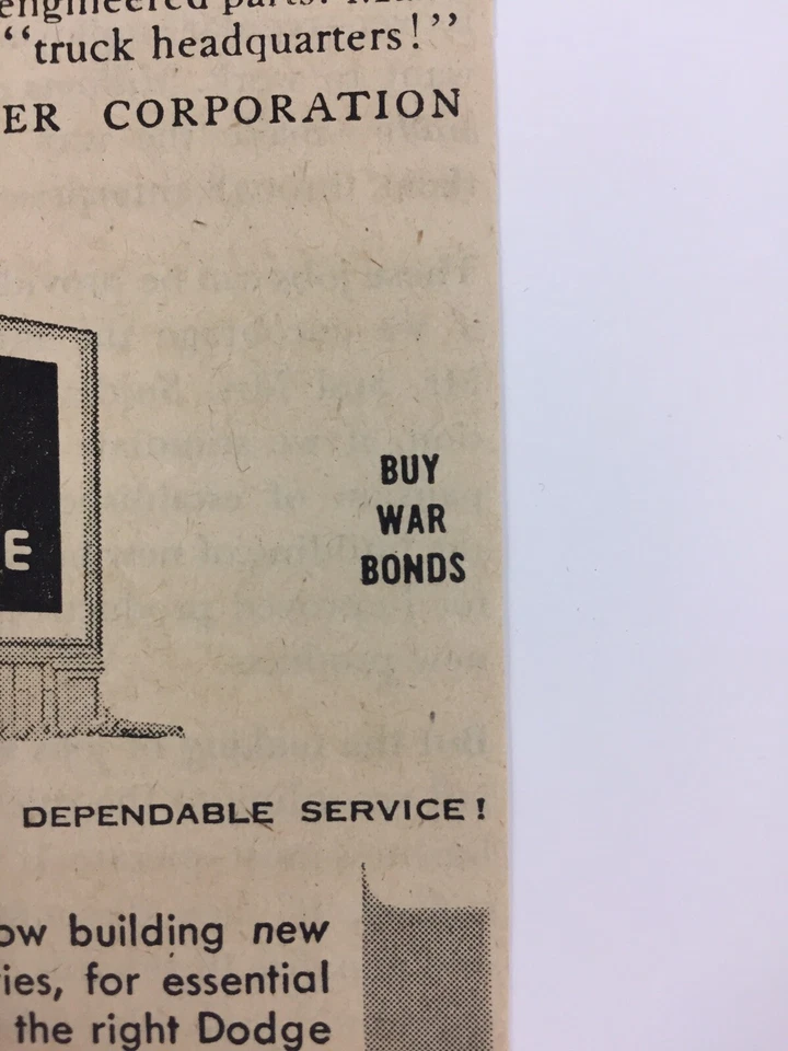 WWII 1945 New Dodge Trucks Big trucks. Farm Trucks Print Ad Please Buy War Bonds - Image 2 of 4