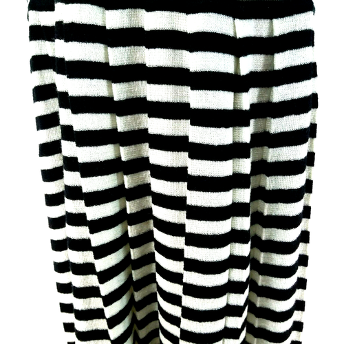 LIZ CLAIBORNE Knitwear Vtg 90s Sweater Dress Black Ivory Striped Red Womens PS * - Picture 5 of 11