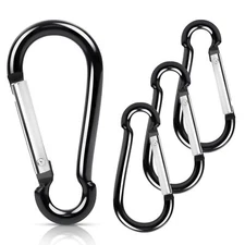 4 Pack Flag Pole Ring Replacement Carabiner Clips Aluminum Alloy Snap Hooks