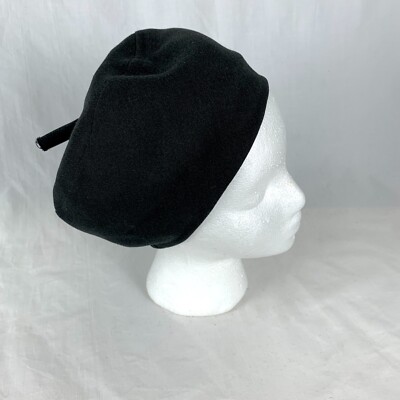 1960s Lord and Taylor Black Eastern Linen Cloche Beret Hat  display picture 2