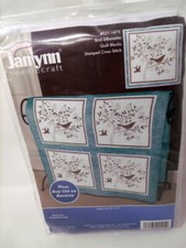 Janlynn Tobin 6 Stamped Quilt Blocks BIRD SILHOUETTE 15" Design on 18" Squares