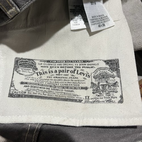 Levis 501XX Jeans Mens 40x30(Actual 37x28) Gray Black Denim Button Fly Straight - Picture 10 of 15
