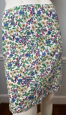Ralph Lauren Womens Sz 6 Vintage Cotton Floral Mini Skirt Ruffle Hem Stretch