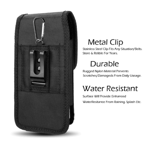 For Motorola Moto z4 Heavy Duty Holster Pouch Nylon Carry Case Fits Rugged Cover - Picture 5 of 15