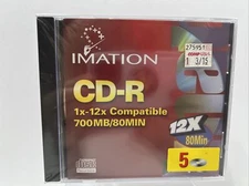 IMATION - CD-R 1x-12x 700MB/80Min - 5 pack - NEW Factory SEALED
