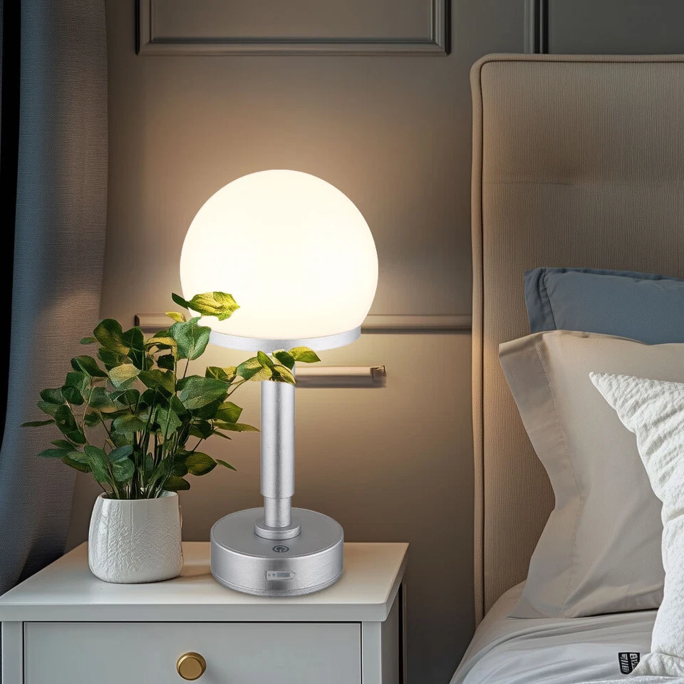 Beistellleuchte Tischlampe Nachttischlampe LED Touchdimmer Akku Pilz 2er Set - Bild 3 von 4