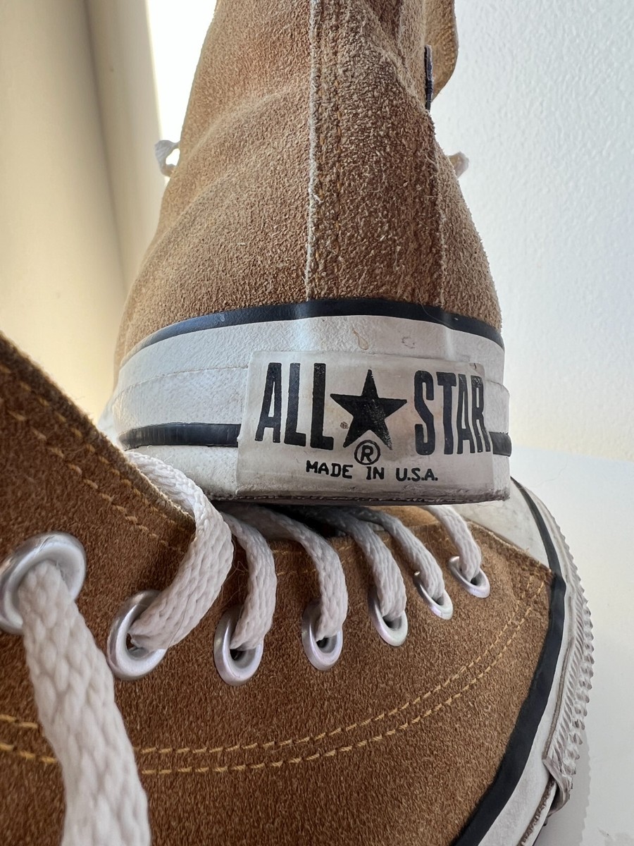 RARE MADE IN USA VINTAGE CONVERSE SUEDE CHUCK TAYLOR HI-TOP 9