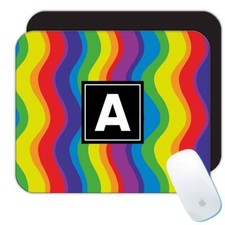 Gift Mousepad : Waves Rainbow Abstract Colorful Lines All Occasion Birthday