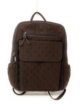 VERA BRADLEY Essential Backpack Small Campus Laptop CLASSIC Brown Microfiber