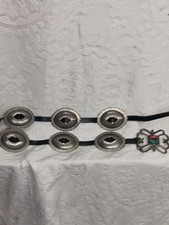 EARLY 1900'S VINTAGE NAVAJO HAND HAMMERED STERLING SILVER CONCHO BELT Turquoise