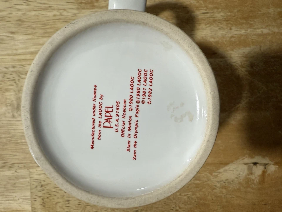 Vons Papel 1984 Los Angeles Olympics ￼Gymnastics, Sam the Eagle Ceramic Mug - Image 2 of 4