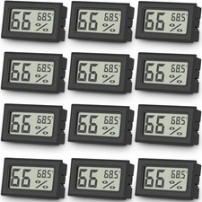 Vaikby 12-Pack Mini Digital Thermometer Hygrometer, Indoor Humidity Monitor, ...