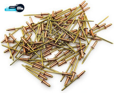 100 Copper Pop Rivets 1/8 Diameter Brass   (1/8"Diameter X 1/4" Grip)