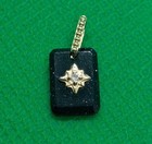 9kt Yellow Gold Enamel Square Diamond Pendant Local Electric 0.55g Not Scrap  — photo 1