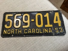1953 NC License Plate  #569-014
