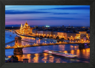 Budapest Stadt in der Dämmerung Gerahmtes Wandbild Poster Leinwanddruck Bild
