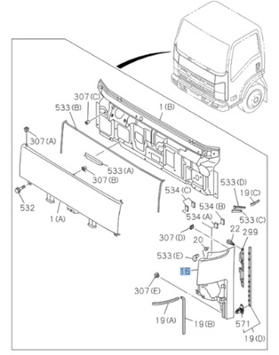 Corner Panel Front Left Driver Side For Isuzu NPR NPR-HD NQR NRR