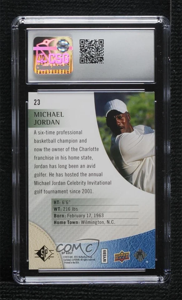 2014 SP Authentic Retail Sapphire Foil Michael Jordan #23 CSG 10 Gem Mint HOF - Image 2 of 2