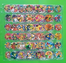 2005 CARTOON NETWORK TAZOS FULL SET COMPLETE 96/96 - POGS PERU VINTAGE RARE !!
