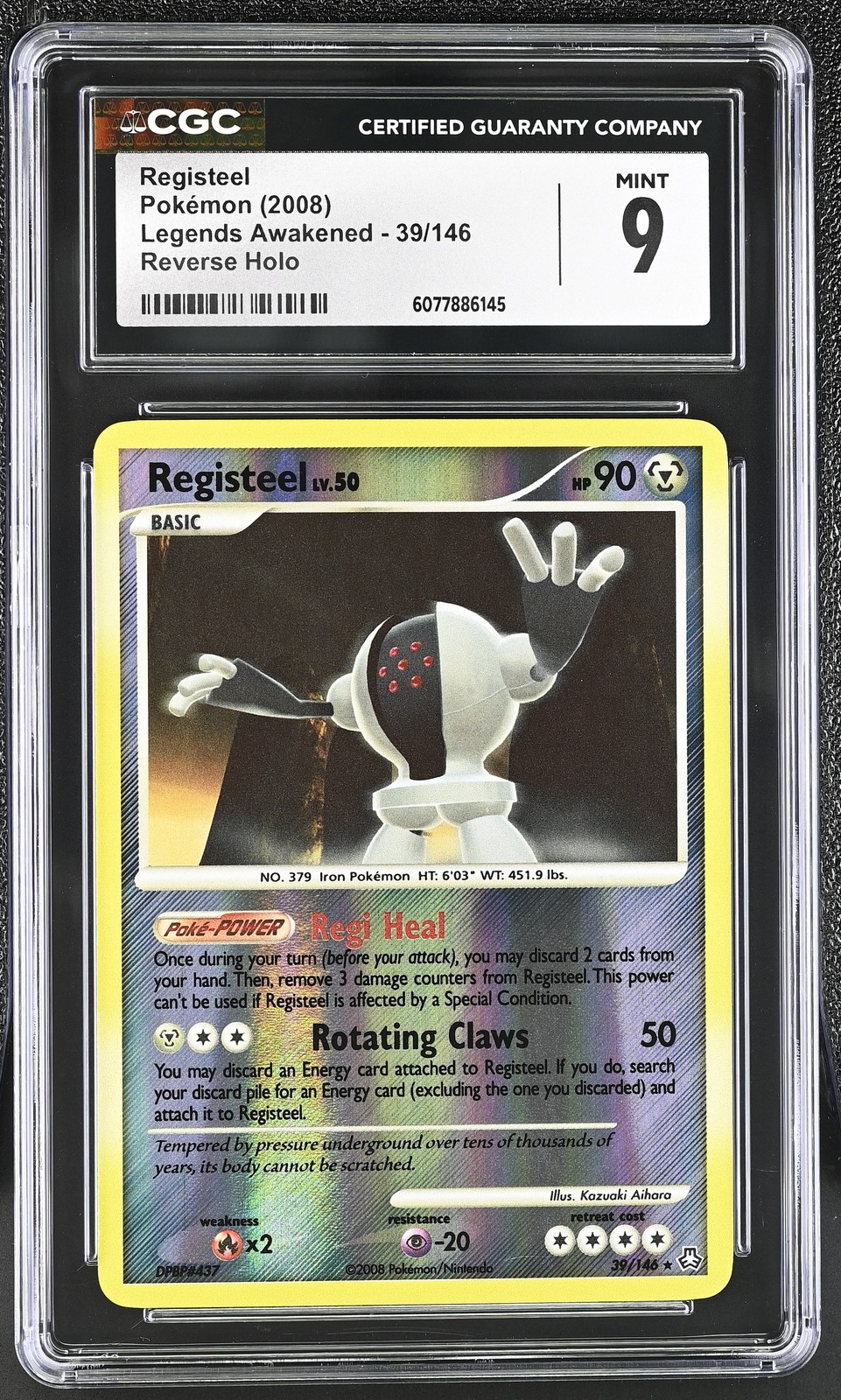 CGC 9 MINT Registeel 2008 Legends Awakened 39/146 Reverse Holo Pokemon Card