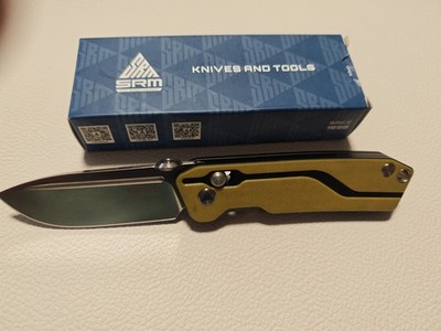 SRM Knives Messer 7228 Taschenmesser D2 Stahl G10 Griff Ambi Lock GELB