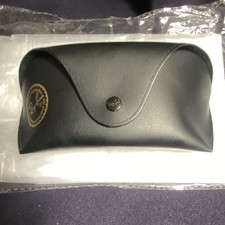 Ray-Ban RB8002 Black Leather Snap Clamshell Case for Glasses/Sunglasses