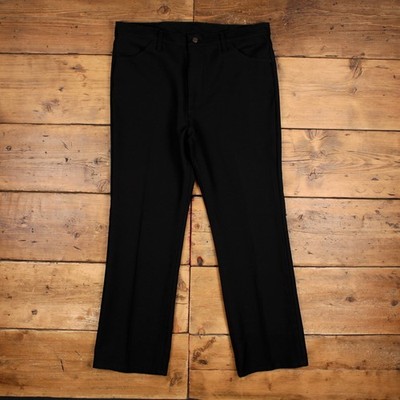 Vintage Wrangler Hose Pants 38x32 Herren schwarz Straight Slacks Cowboy Schnitt