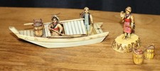 Vintage Japan Art Deco celluloid Boat  Woman with water buckets
