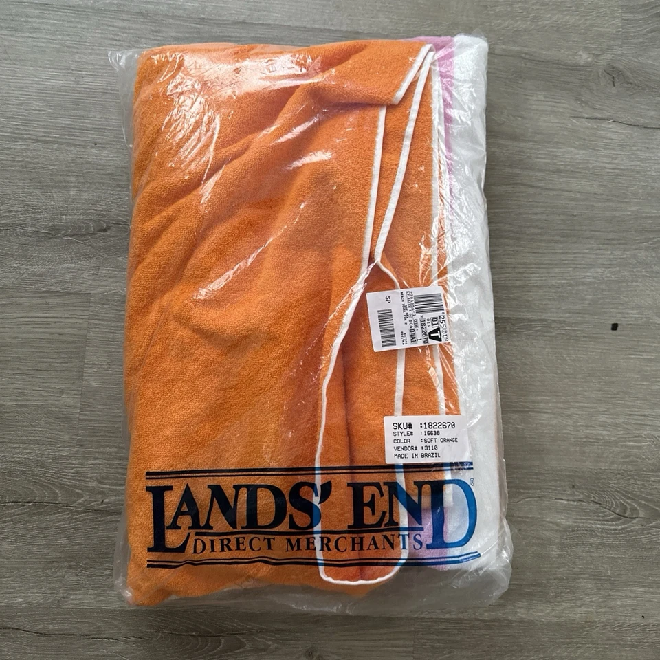 Toalla de Playa Lands End 75x54 Rayas Brasil 100% Algodón NUEVA Foto 2 de 4