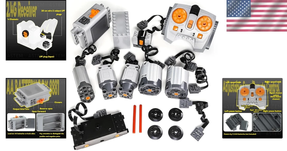 18pcs Premium Power Function Motor Kit - Enhanced Lego Experience Included - Image 2 of 4