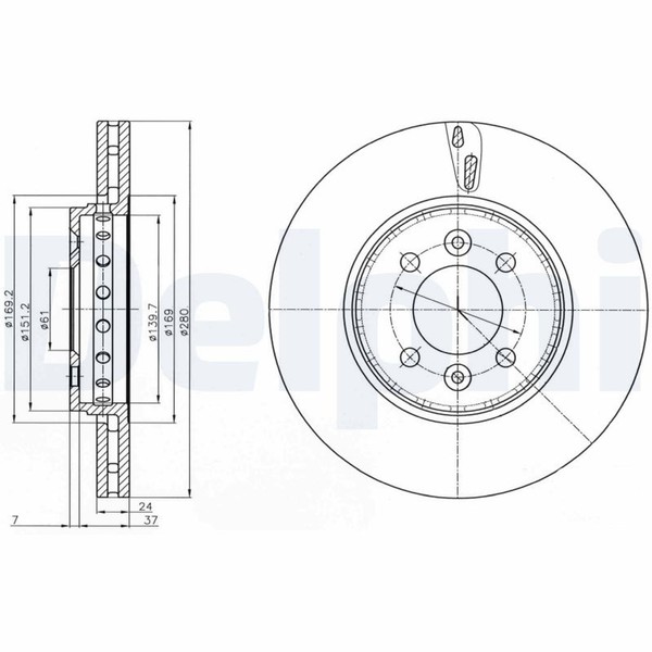 2X Bremsscheibe Delphi BG4536C FüR Dacia Renault Megane BR0 EM0 JM0 Captur Clio-image