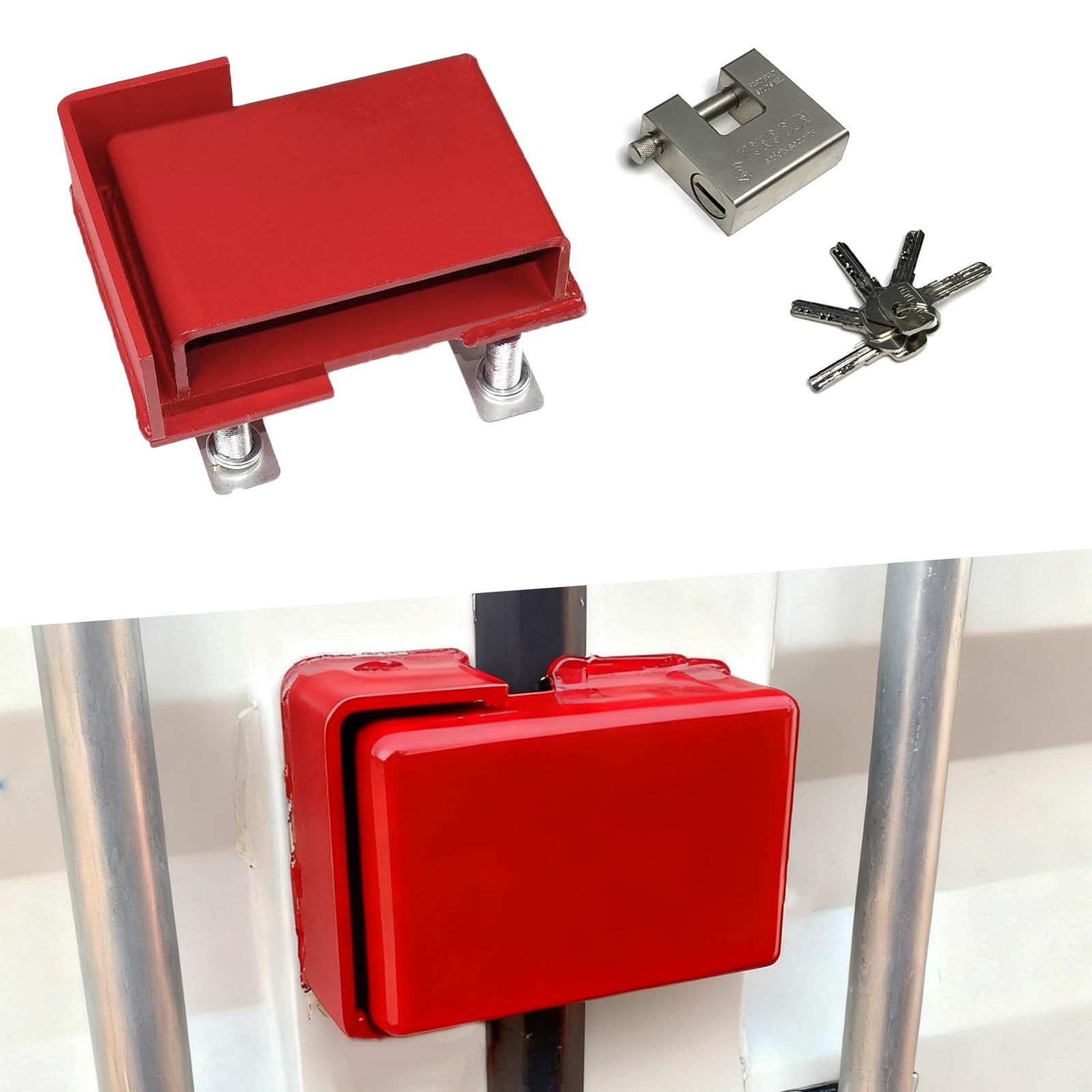 Shipping Container Lock Box, Red