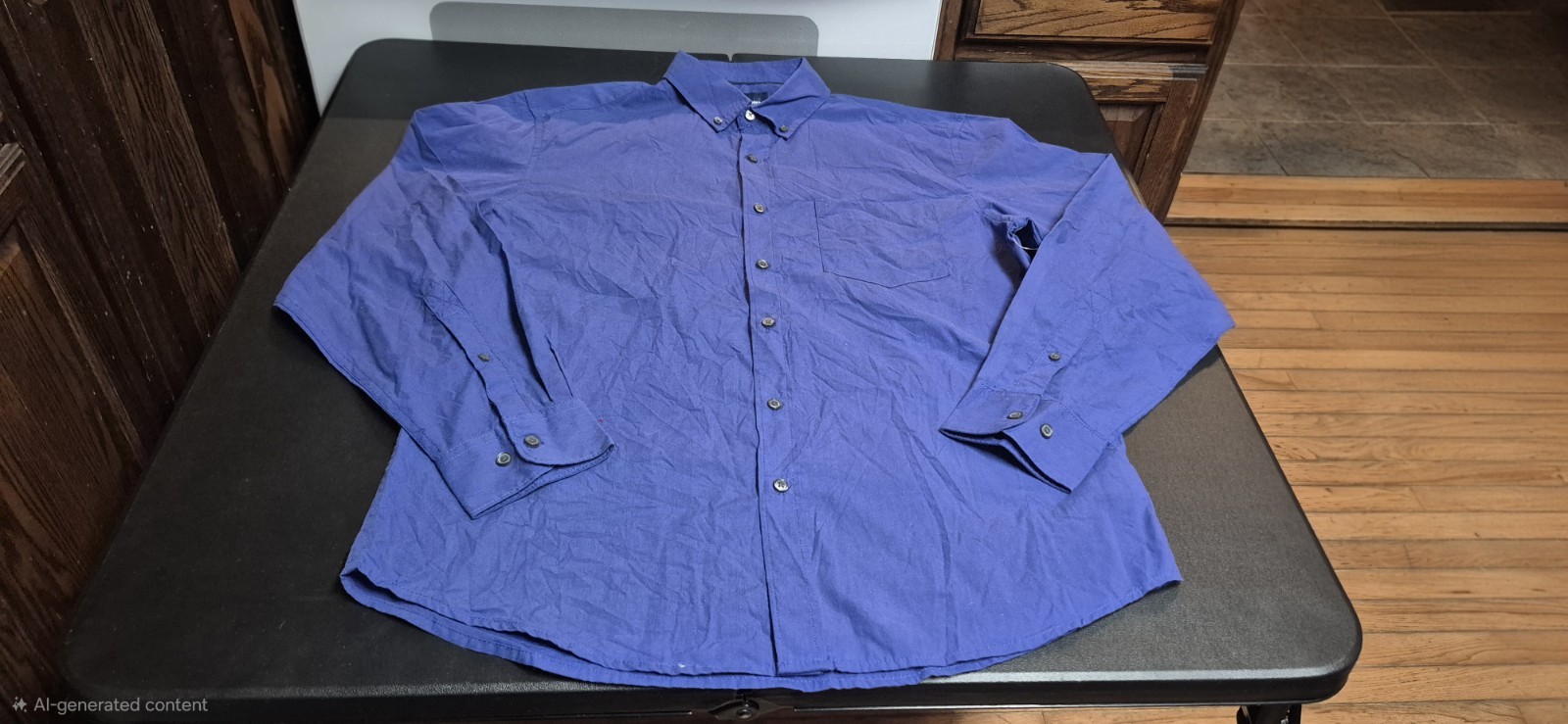 Men's size large blue Basic Editions button closu… - image 1
