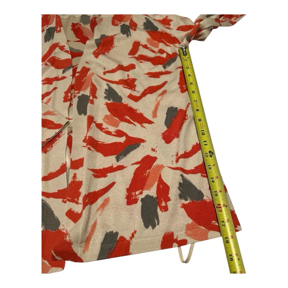 Cárdigan ligero Lafayette 148 talla grande abstracto cachemir seda frente abierto Foto 4 de 4