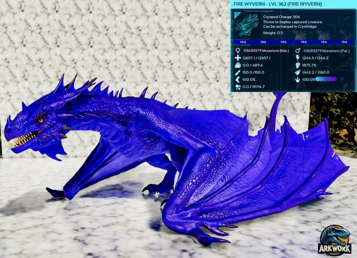🦖ARK Survival Ascended Fire Wyvern New TOP STATS PVE PS5/XBOX/PC