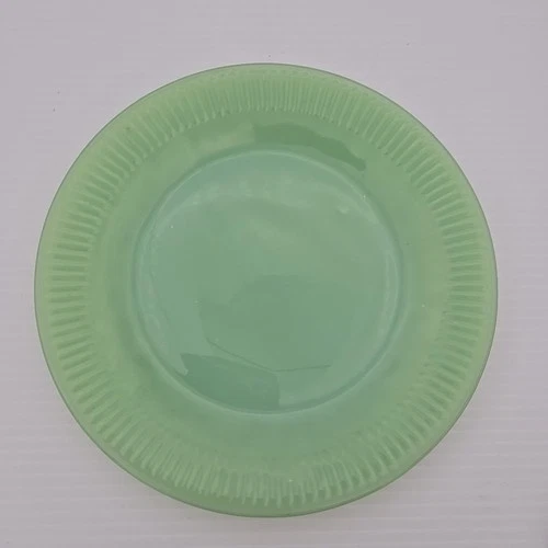 Fire King Jadeite Jane Ray Salad Plate, Original Vintage Anchor Hocking 7 3/4"