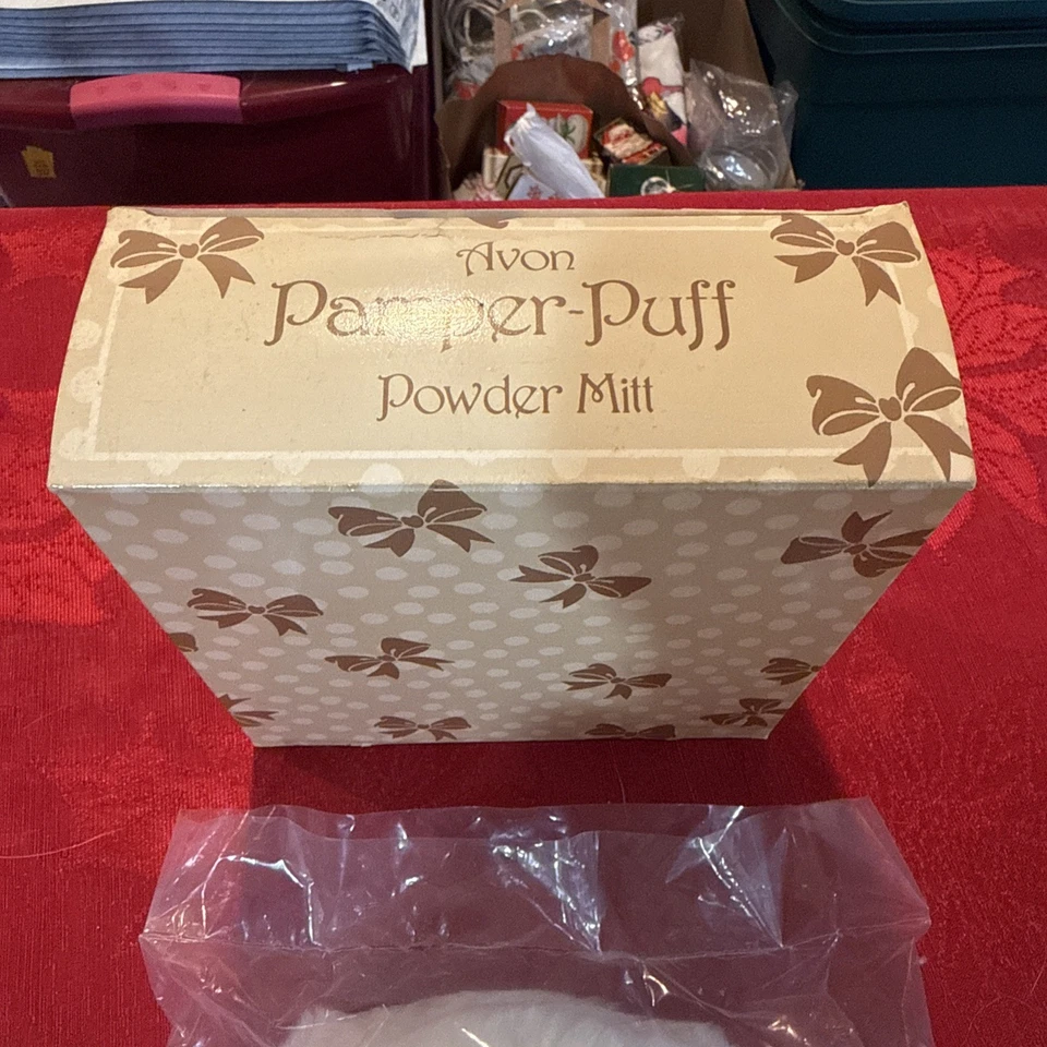 Mitón en polvo Avon PAMPER-PUFF sellado con caja nuevo 1980 vintage Foto 2 de 4