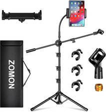 Mic Stand, 6-In-1 Microphone Stand with Floor Boom, Support Boom, Gooseneck, Mic