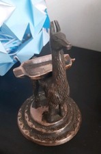 Posacenere vintage in ottone/bronzo a forma di lama Antico altezza 10 Cm