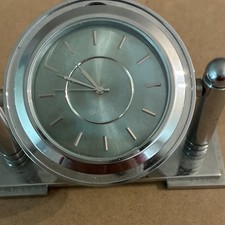 SKYWALKER RANCH Silver Round Analog Desk Cloc...