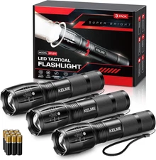 3 Pack Flashlights High Lumens, Powerful Tactical Flashlights with 5 Modes, Zoom