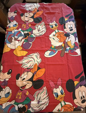 Vintage Disney Curtain one Panel Mickey Minnie Daffy Daisy Sports 62x41"